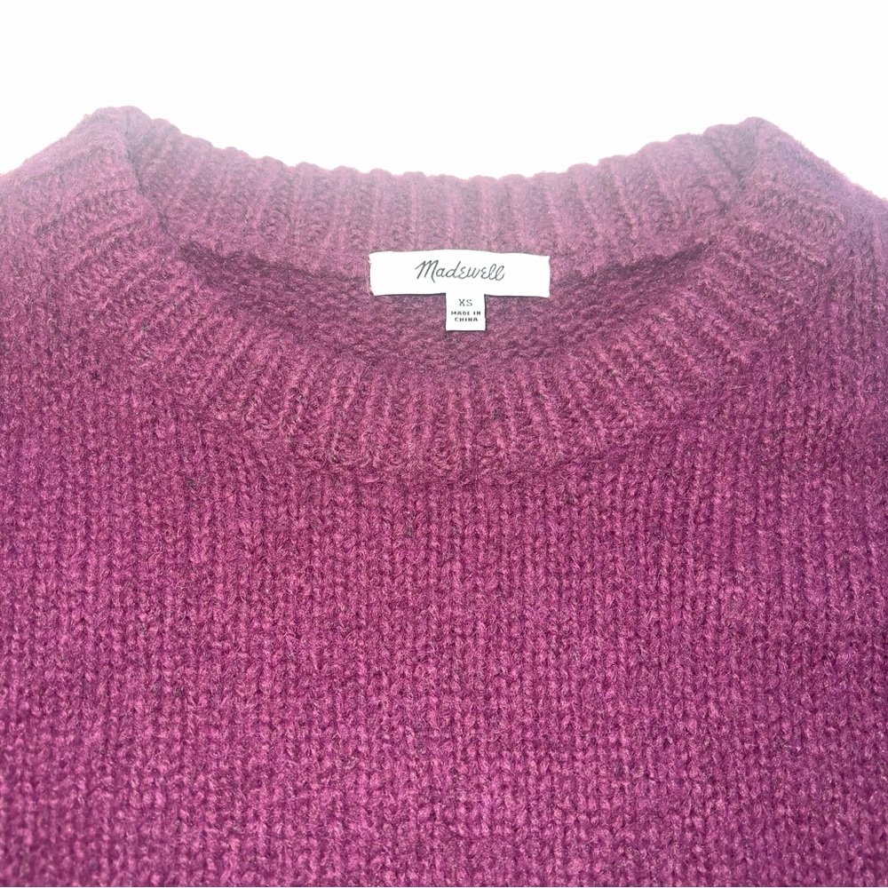 Madewell Women’s Purple Wool-Blend Wedge Sweater Sz XS - Picture 2 of 13